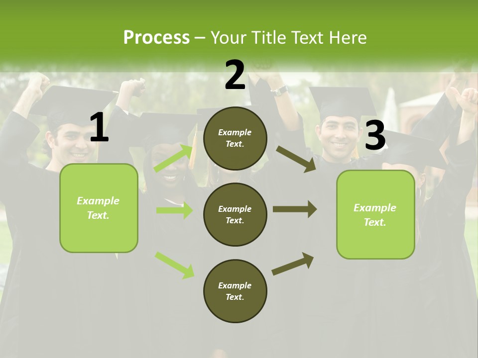 A Group Of People In Graduation Caps And Gowns PowerPoint Template