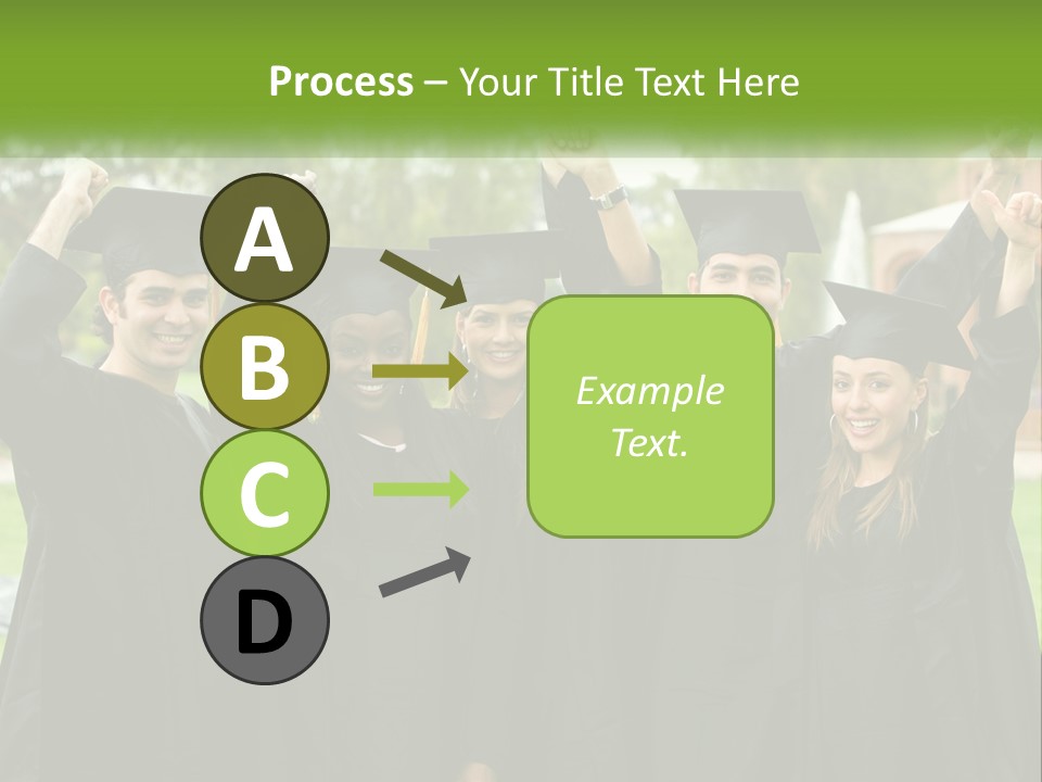 A Group Of People In Graduation Caps And Gowns PowerPoint Template