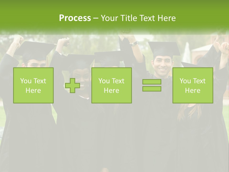 A Group Of People In Graduation Caps And Gowns PowerPoint Template