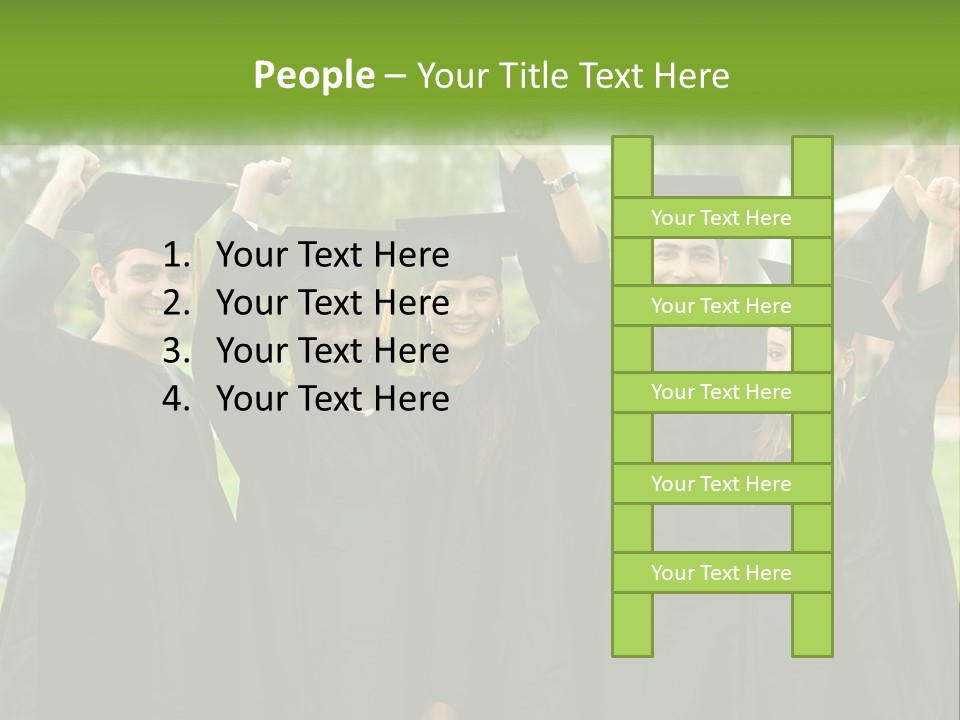 A Group Of People In Graduation Caps And Gowns PowerPoint Template