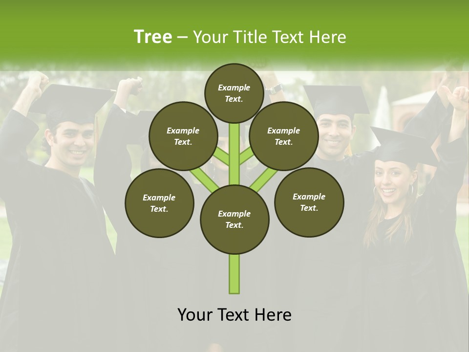 A Group Of People In Graduation Caps And Gowns PowerPoint Template