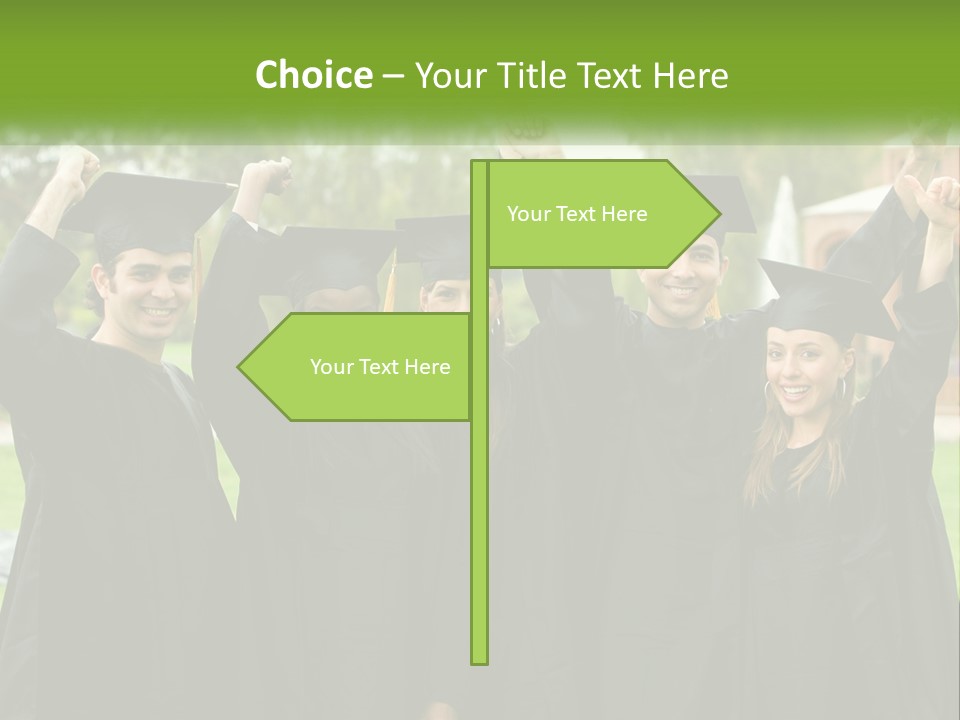 A Group Of People In Graduation Caps And Gowns PowerPoint Template