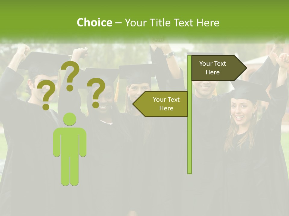 A Group Of People In Graduation Caps And Gowns PowerPoint Template