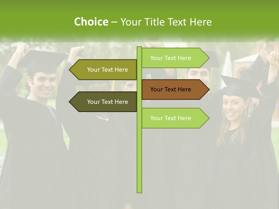 A Group Of People In Graduation Caps And Gowns PowerPoint Template