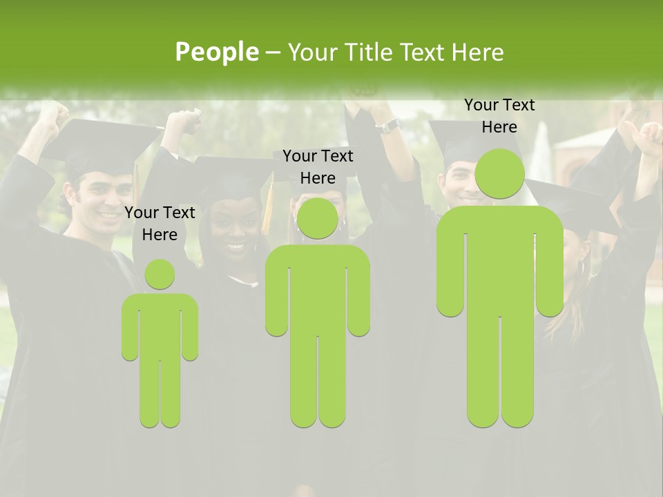 A Group Of People In Graduation Caps And Gowns PowerPoint Template