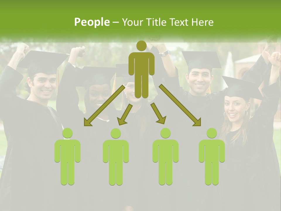 A Group Of People In Graduation Caps And Gowns PowerPoint Template