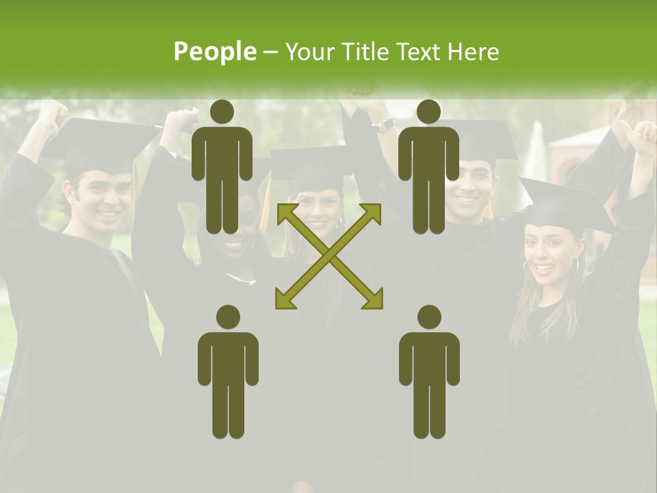 A Group Of People In Graduation Caps And Gowns PowerPoint Template
