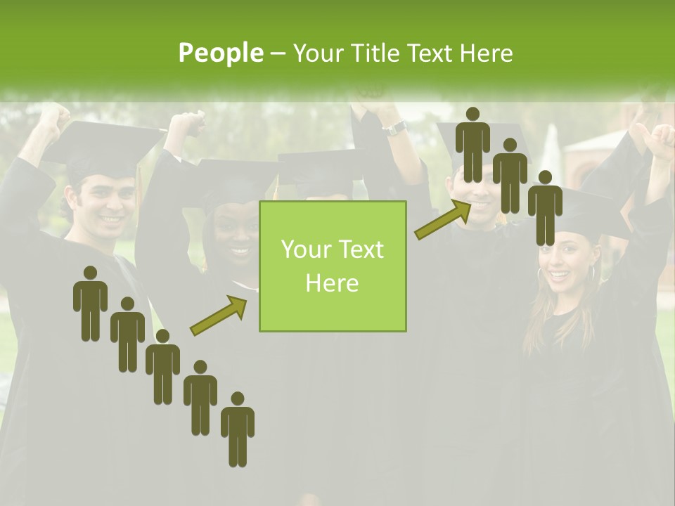 A Group Of People In Graduation Caps And Gowns PowerPoint Template