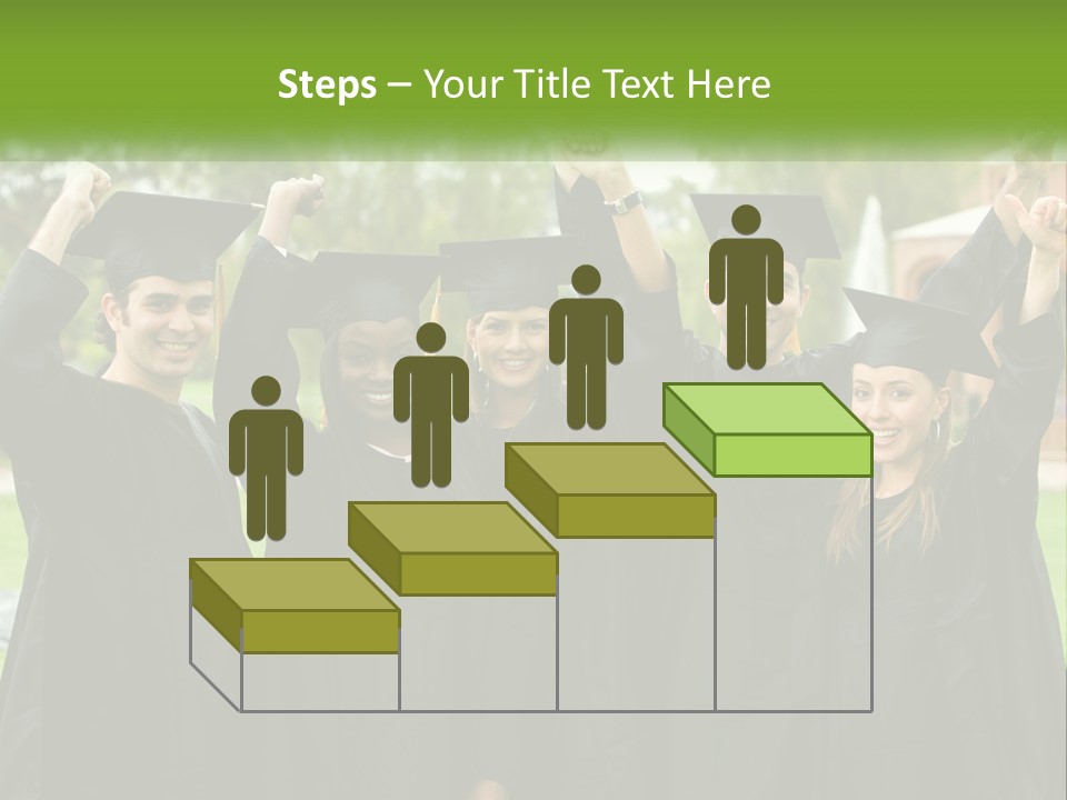 A Group Of People In Graduation Caps And Gowns PowerPoint Template
