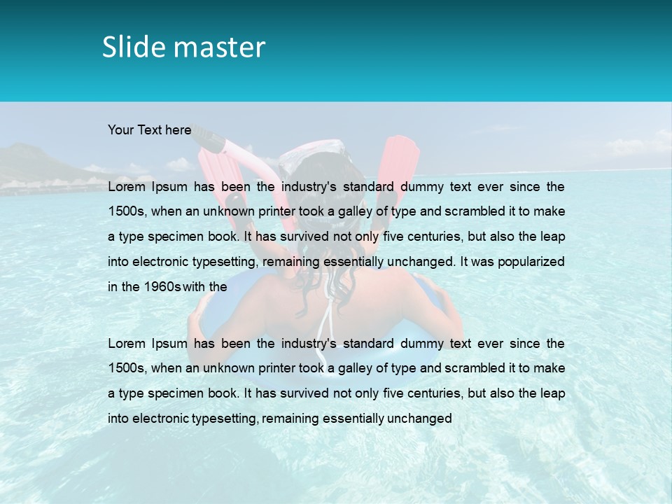 A Woman Is Sitting On An Inflatable In The Ocean PowerPoint Template