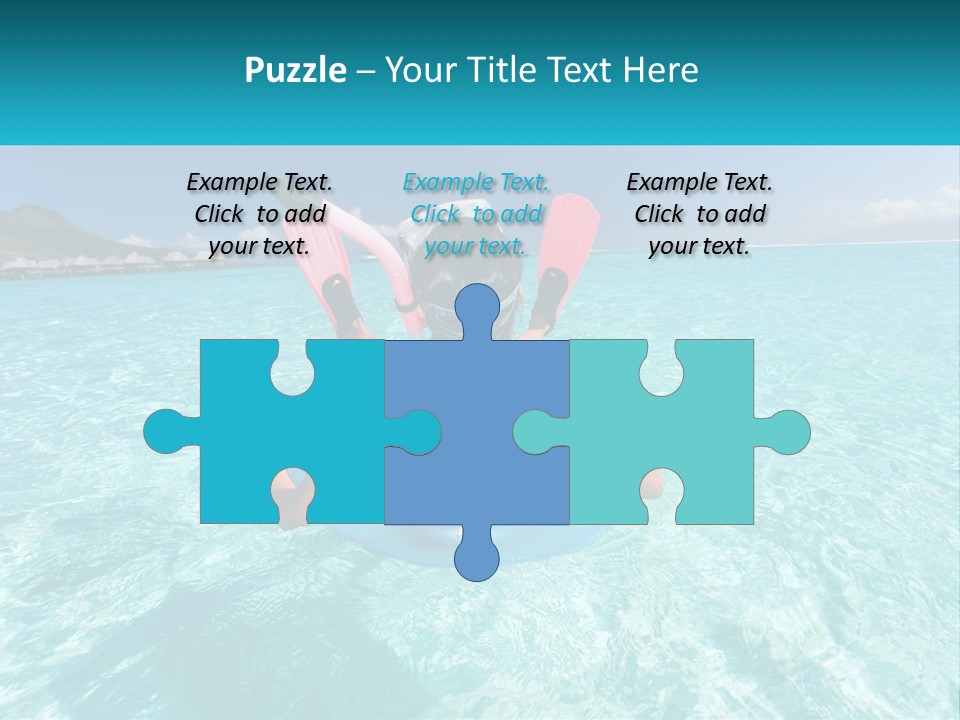 A Woman Is Sitting On An Inflatable In The Ocean PowerPoint Template