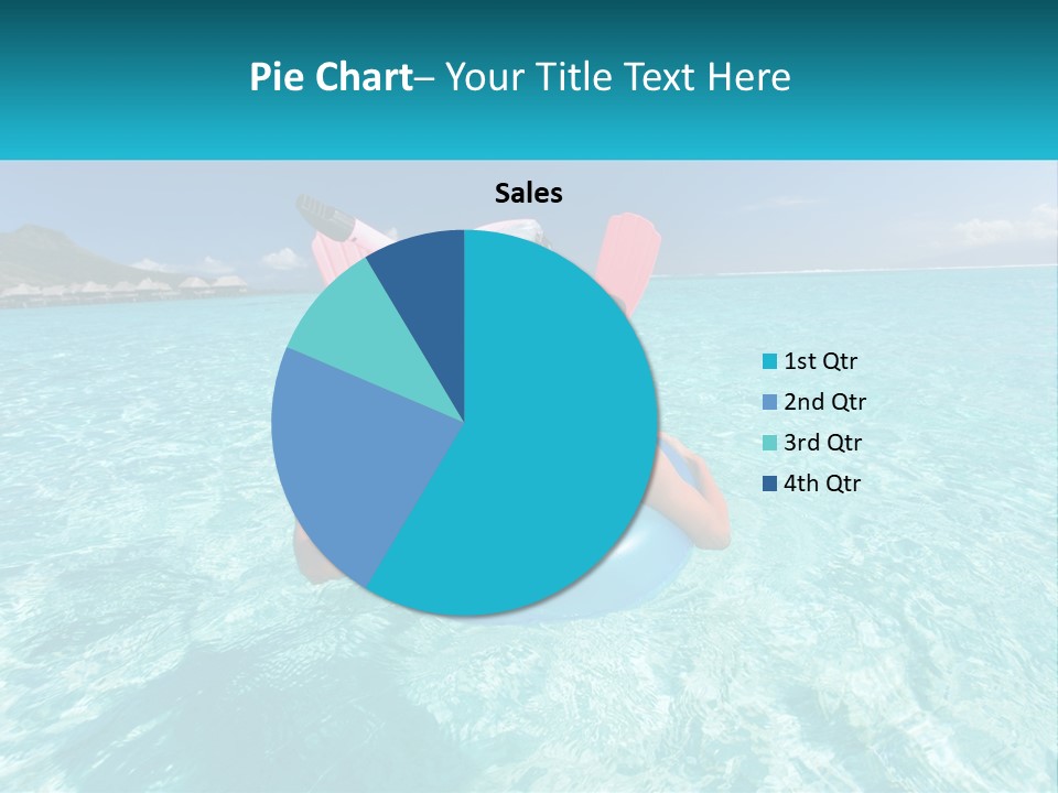 A Woman Is Sitting On An Inflatable In The Ocean PowerPoint Template