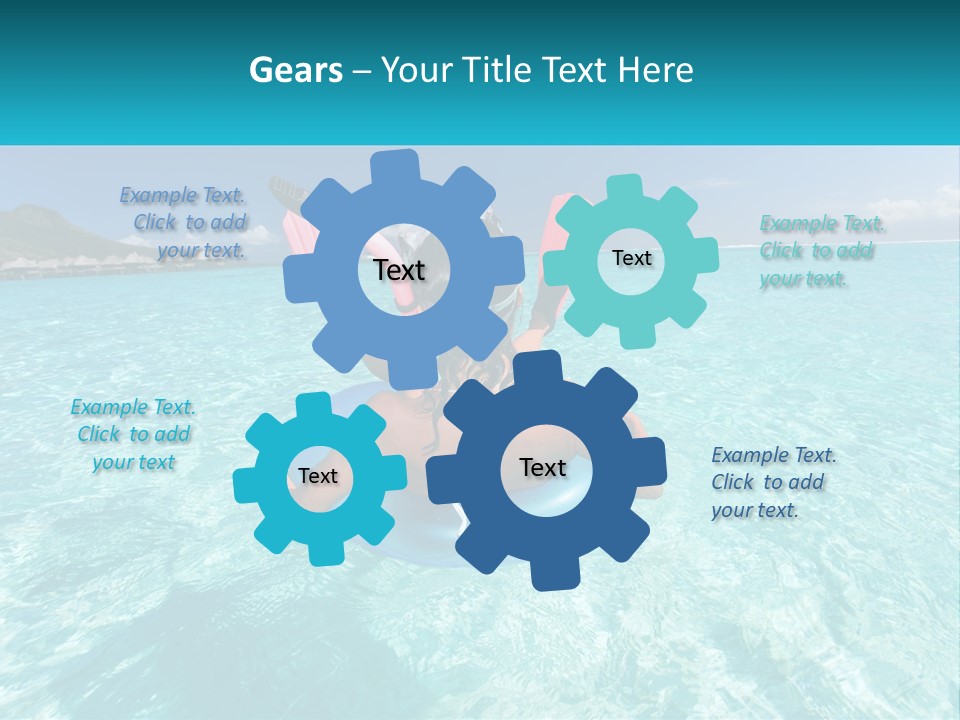 A Woman Is Sitting On An Inflatable In The Ocean PowerPoint Template