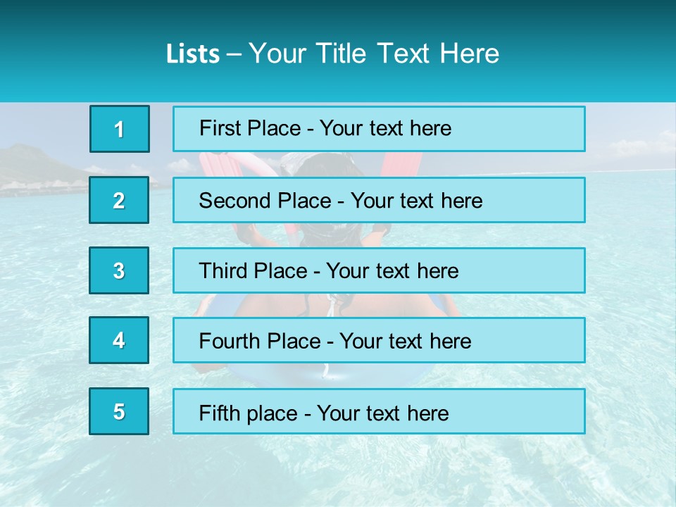 A Woman Is Sitting On An Inflatable In The Ocean PowerPoint Template