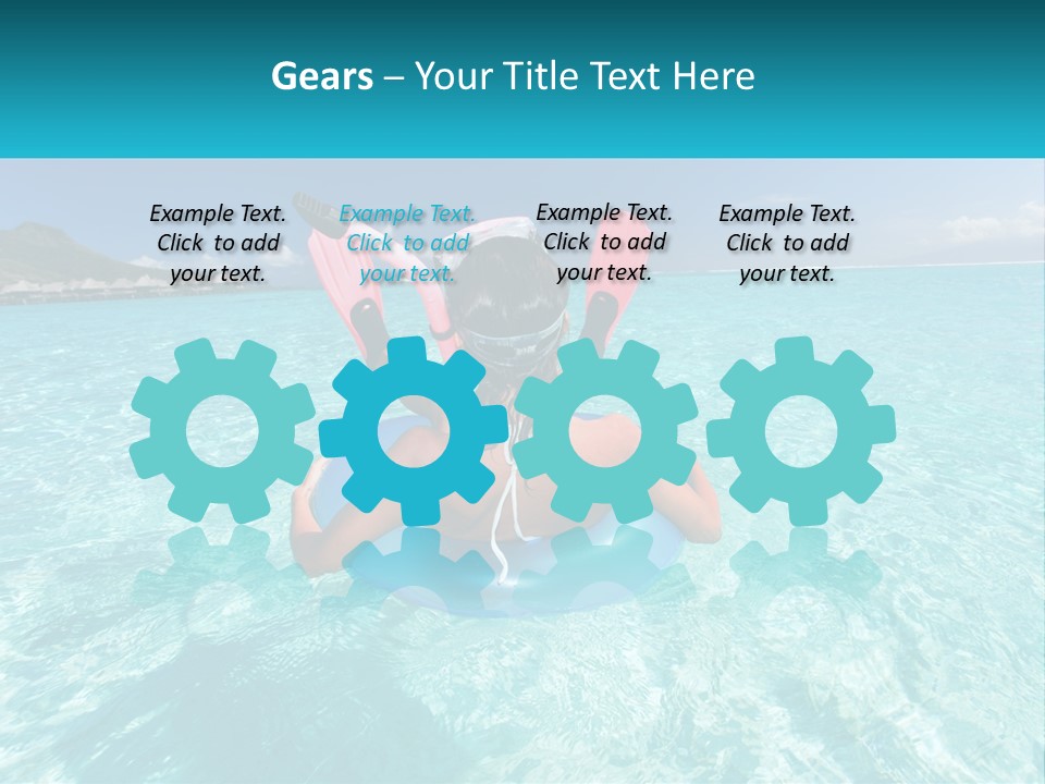 A Woman Is Sitting On An Inflatable In The Ocean PowerPoint Template