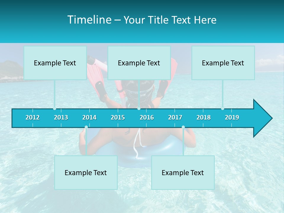 A Woman Is Sitting On An Inflatable In The Ocean PowerPoint Template