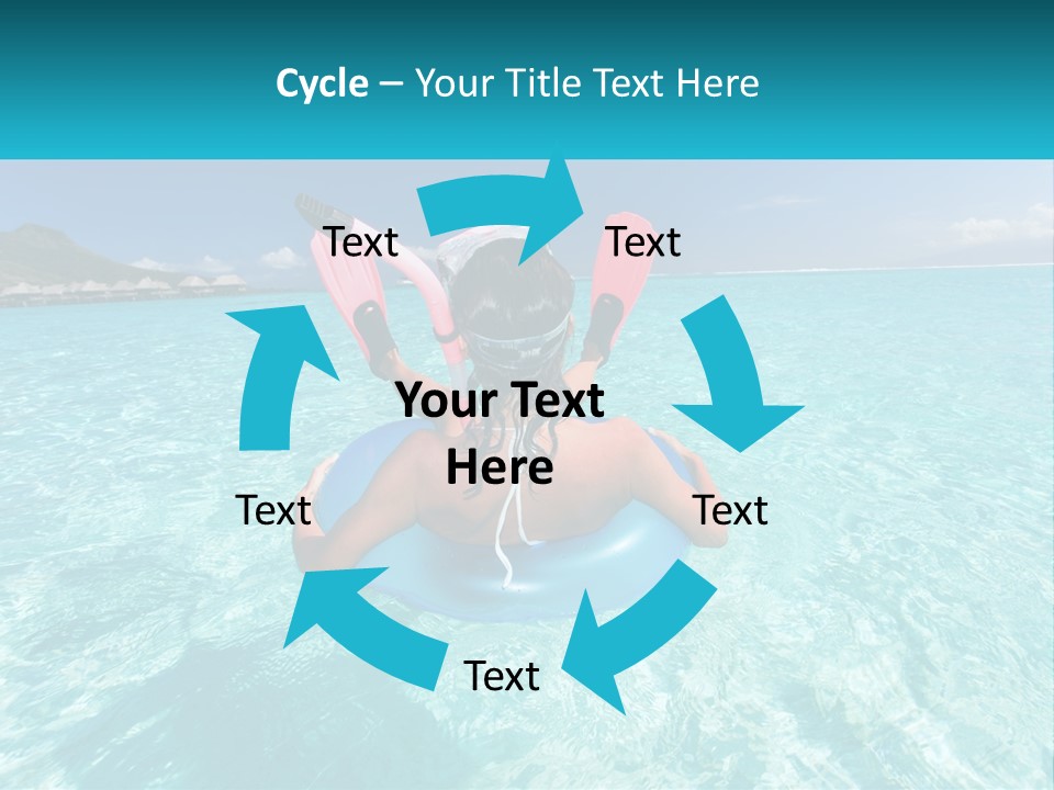 A Woman Is Sitting On An Inflatable In The Ocean PowerPoint Template