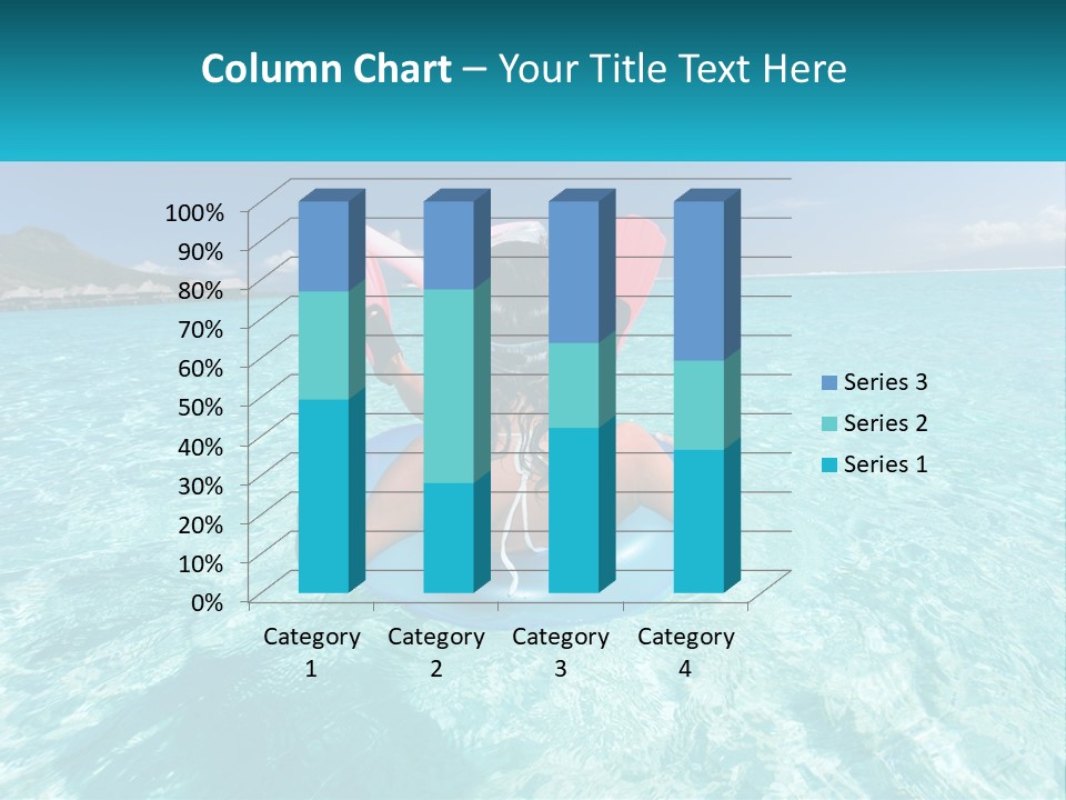 A Woman Is Sitting On An Inflatable In The Ocean PowerPoint Template