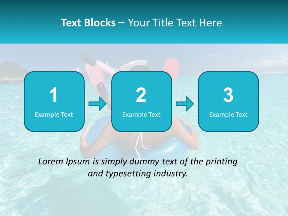 A Woman Is Sitting On An Inflatable In The Ocean PowerPoint Template