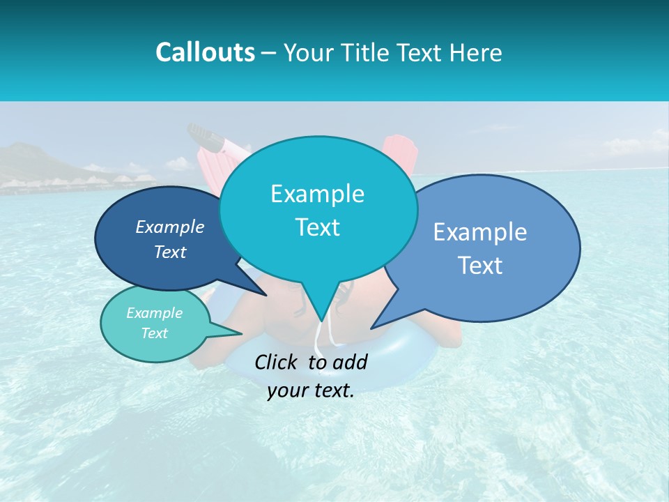 A Woman Is Sitting On An Inflatable In The Ocean PowerPoint Template