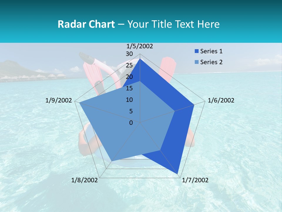 A Woman Is Sitting On An Inflatable In The Ocean PowerPoint Template