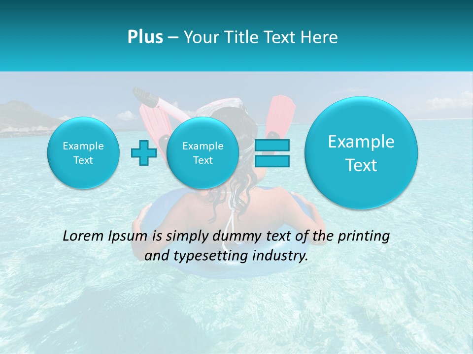 A Woman Is Sitting On An Inflatable In The Ocean PowerPoint Template