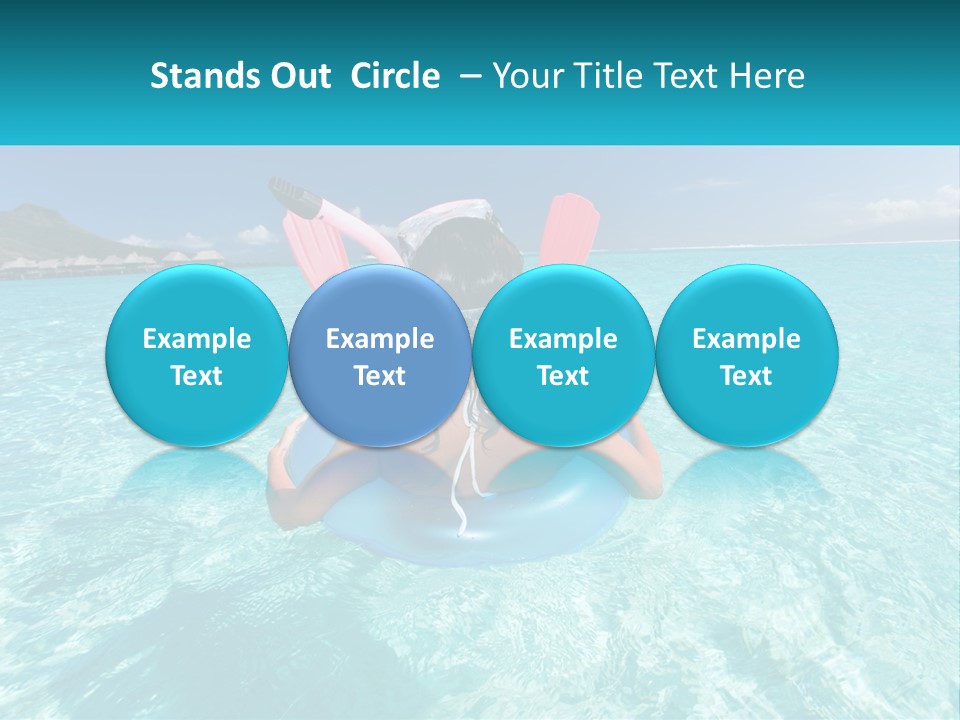A Woman Is Sitting On An Inflatable In The Ocean PowerPoint Template
