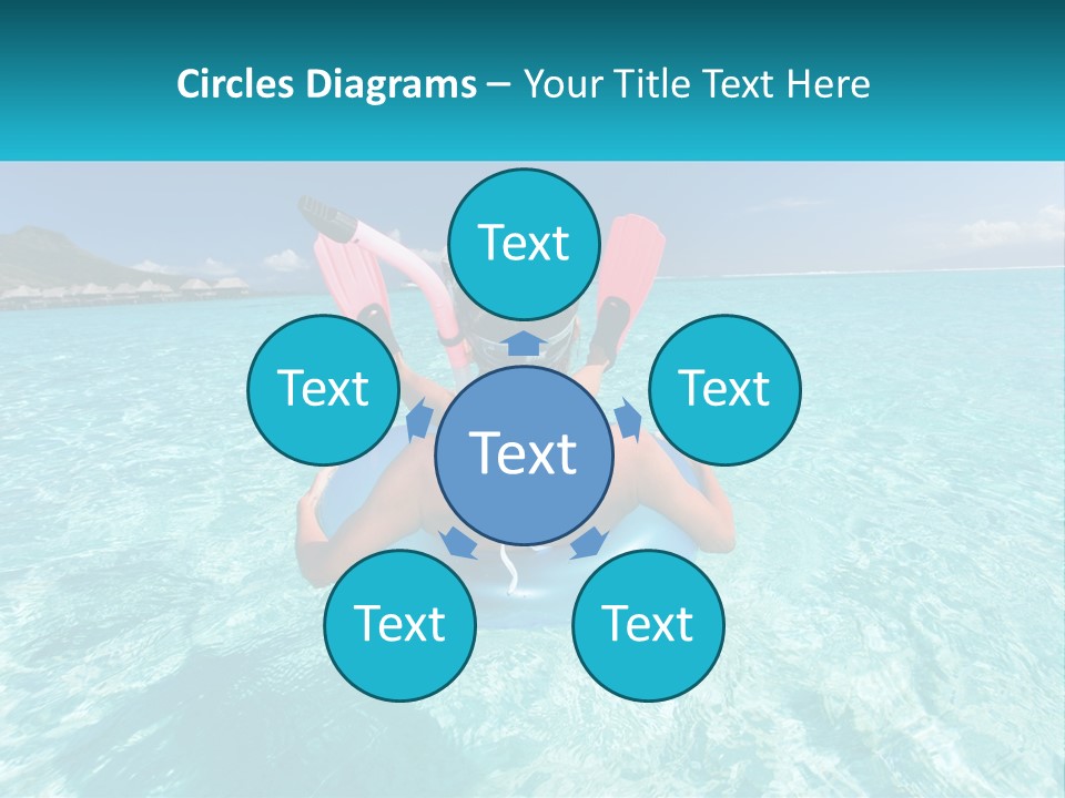 A Woman Is Sitting On An Inflatable In The Ocean PowerPoint Template