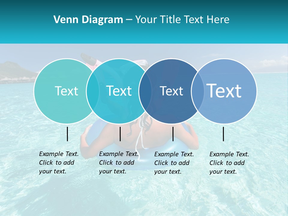 A Woman Is Sitting On An Inflatable In The Ocean PowerPoint Template