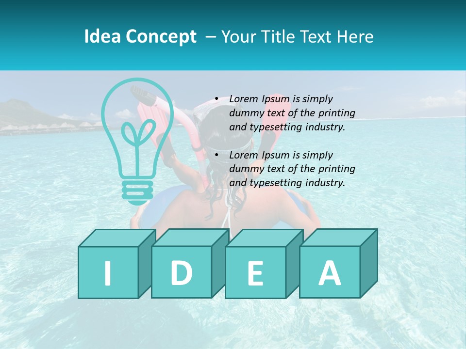 A Woman Is Sitting On An Inflatable In The Ocean PowerPoint Template