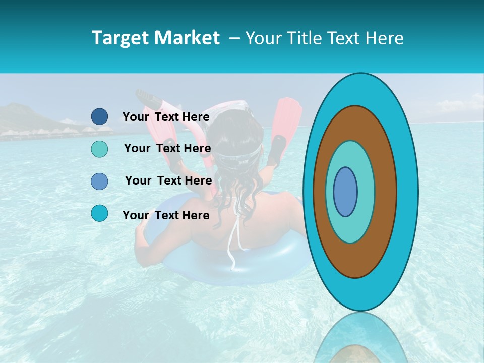 A Woman Is Sitting On An Inflatable In The Ocean PowerPoint Template