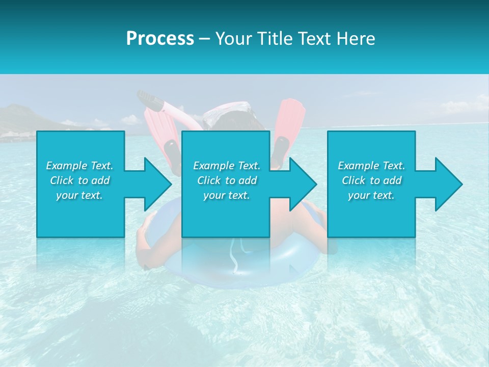 A Woman Is Sitting On An Inflatable In The Ocean PowerPoint Template