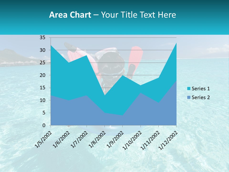 A Woman Is Sitting On An Inflatable In The Ocean PowerPoint Template