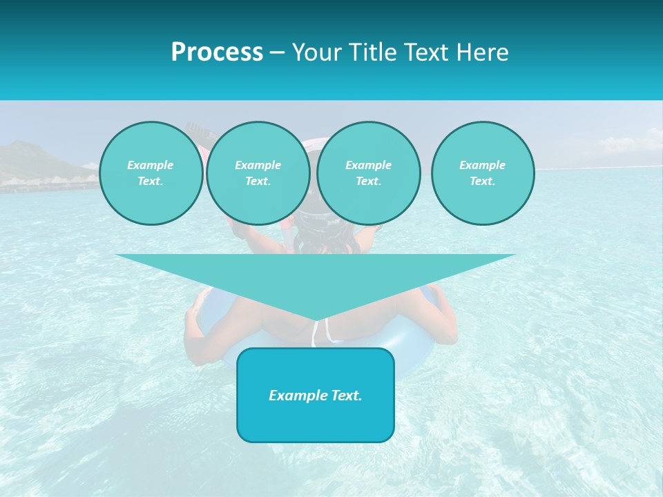 A Woman Is Sitting On An Inflatable In The Ocean PowerPoint Template