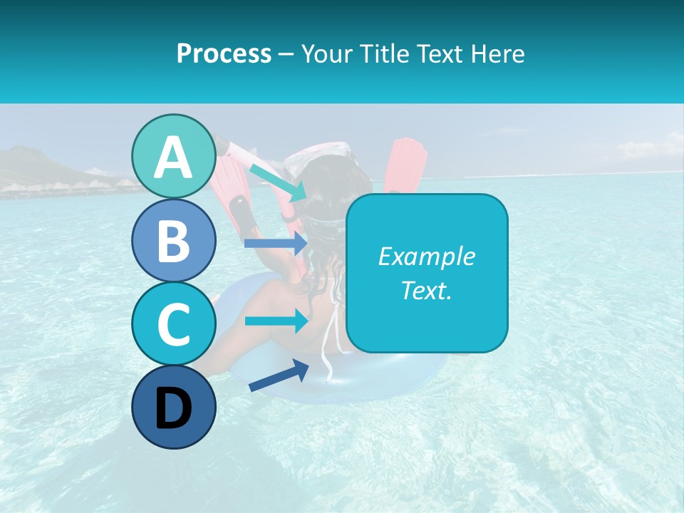 A Woman Is Sitting On An Inflatable In The Ocean PowerPoint Template