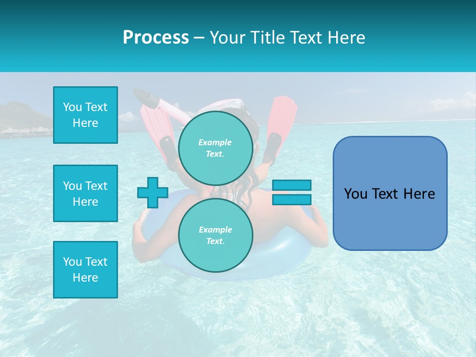 A Woman Is Sitting On An Inflatable In The Ocean PowerPoint Template