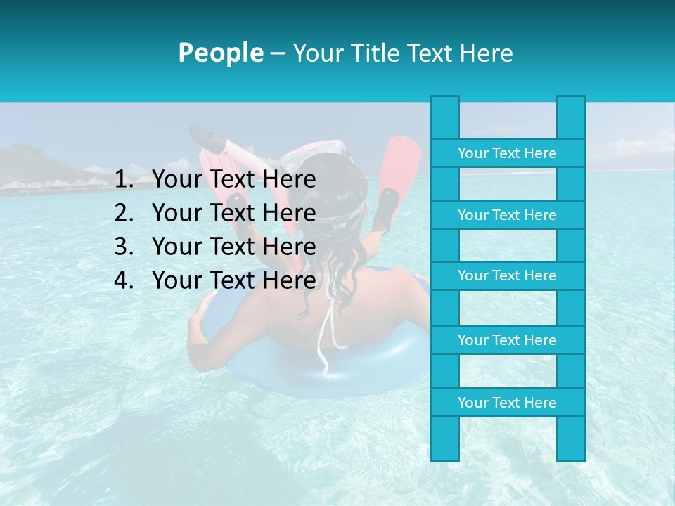 A Woman Is Sitting On An Inflatable In The Ocean PowerPoint Template