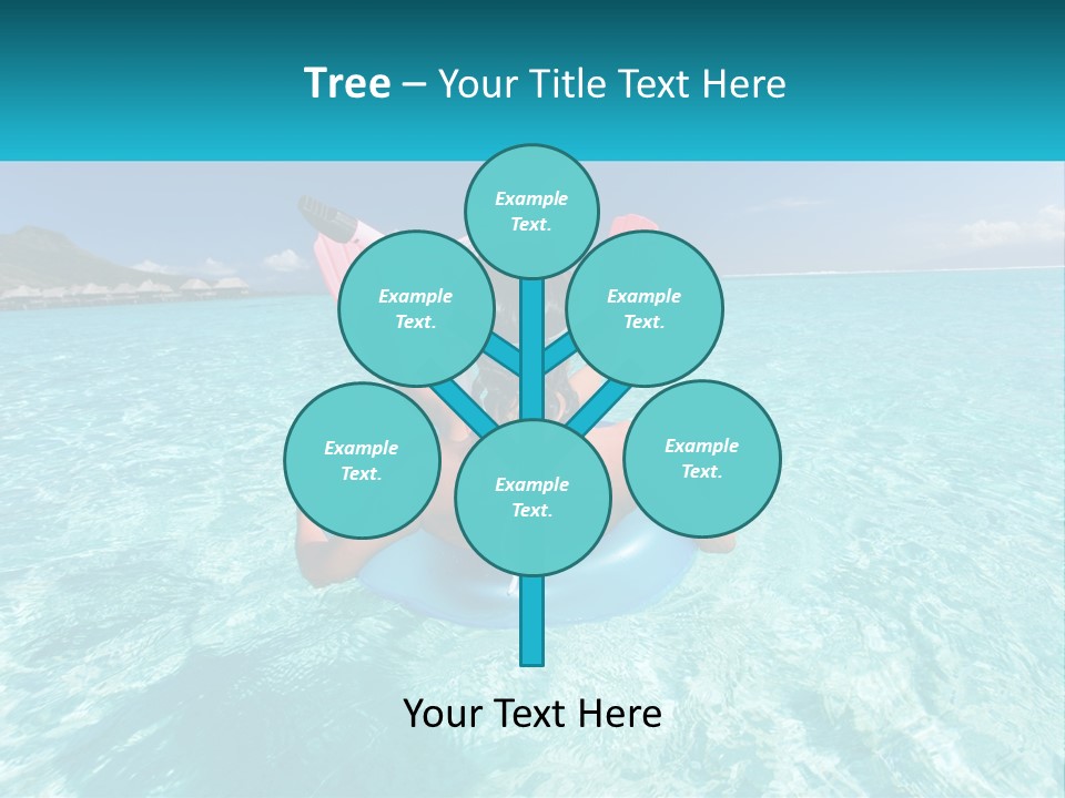 A Woman Is Sitting On An Inflatable In The Ocean PowerPoint Template