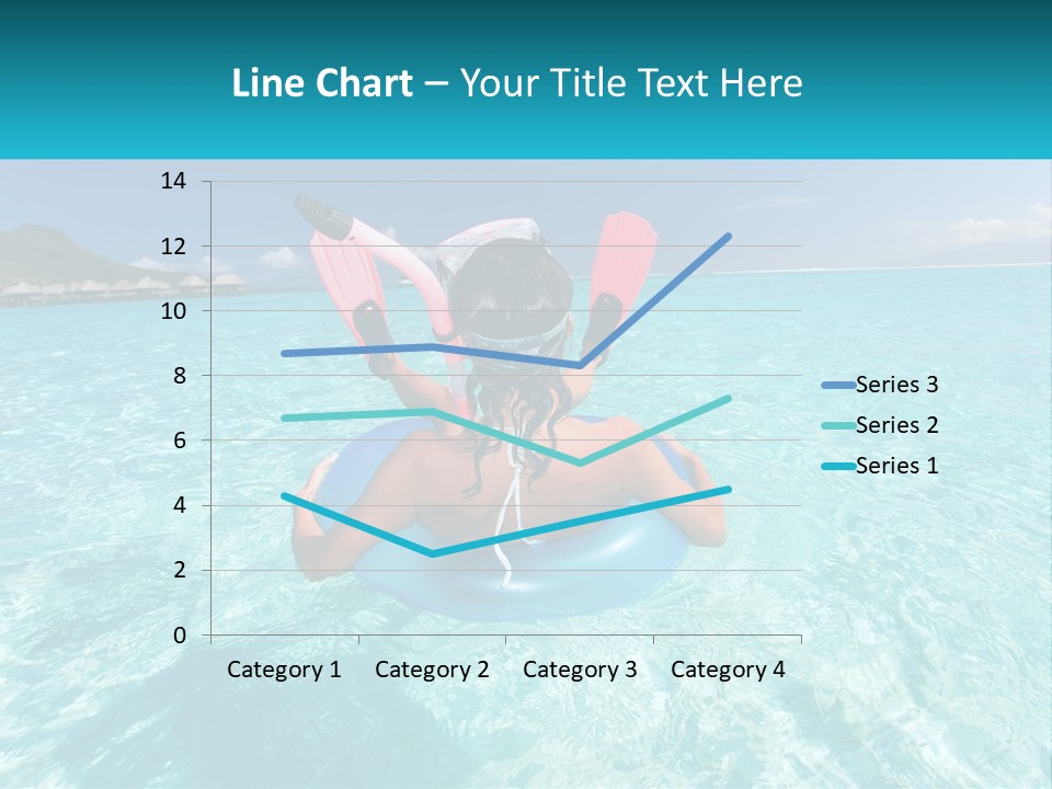 A Woman Is Sitting On An Inflatable In The Ocean PowerPoint Template