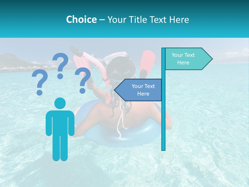 A Woman Is Sitting On An Inflatable In The Ocean PowerPoint Template