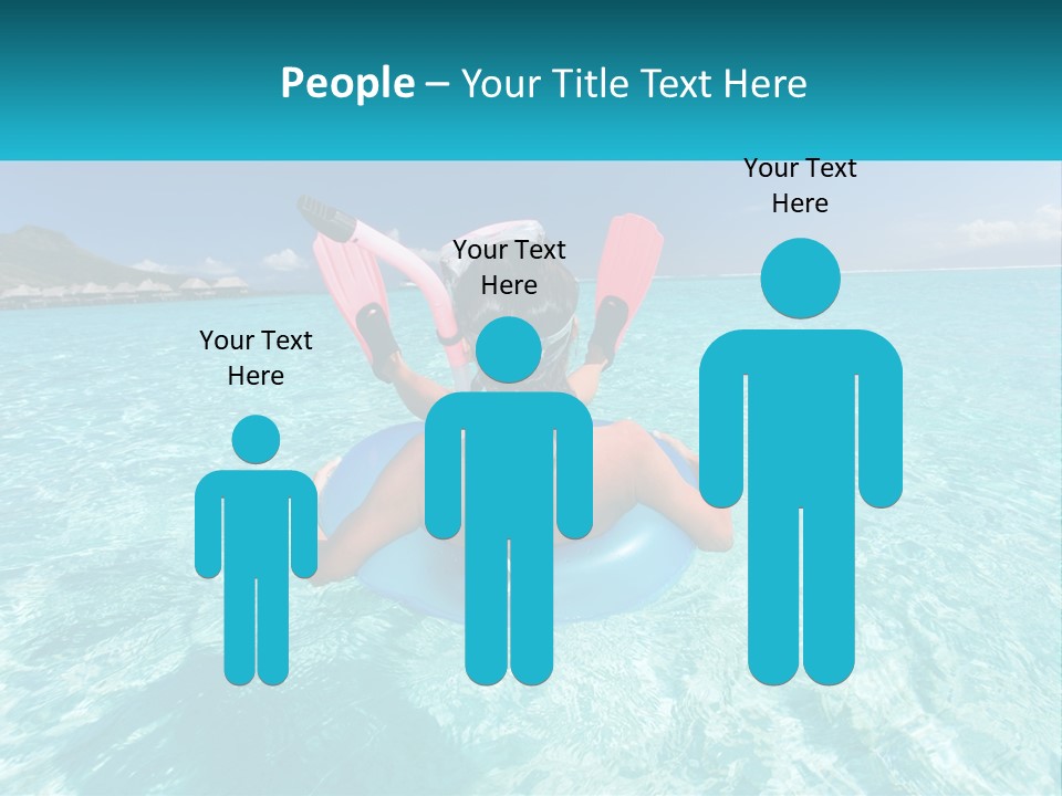 A Woman Is Sitting On An Inflatable In The Ocean PowerPoint Template