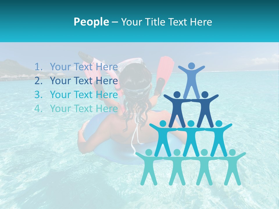 A Woman Is Sitting On An Inflatable In The Ocean PowerPoint Template