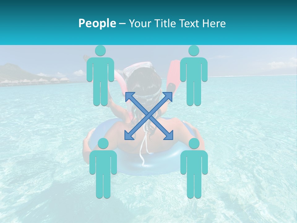 A Woman Is Sitting On An Inflatable In The Ocean PowerPoint Template