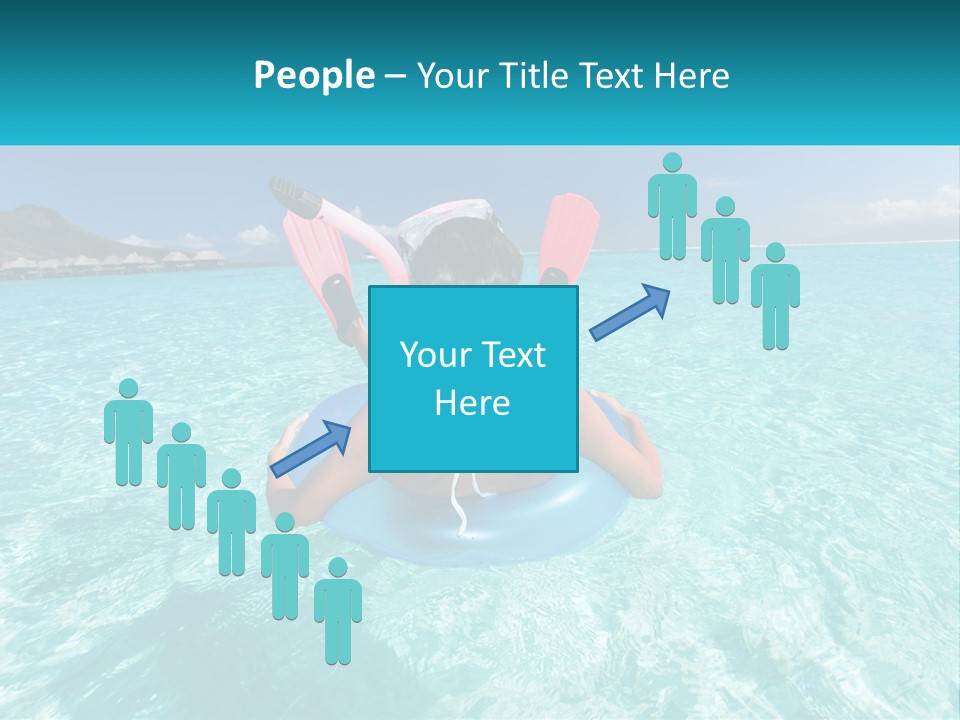 A Woman Is Sitting On An Inflatable In The Ocean PowerPoint Template