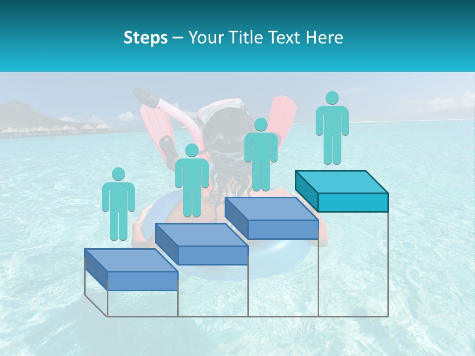 A Woman Is Sitting On An Inflatable In The Ocean PowerPoint Template
