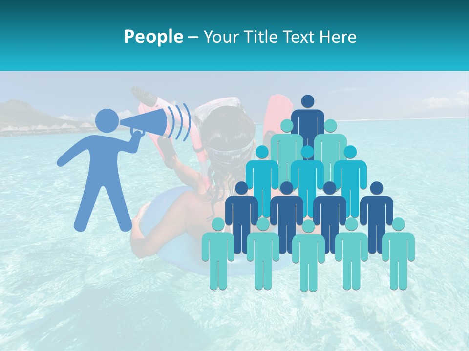 A Woman Is Sitting On An Inflatable In The Ocean PowerPoint Template