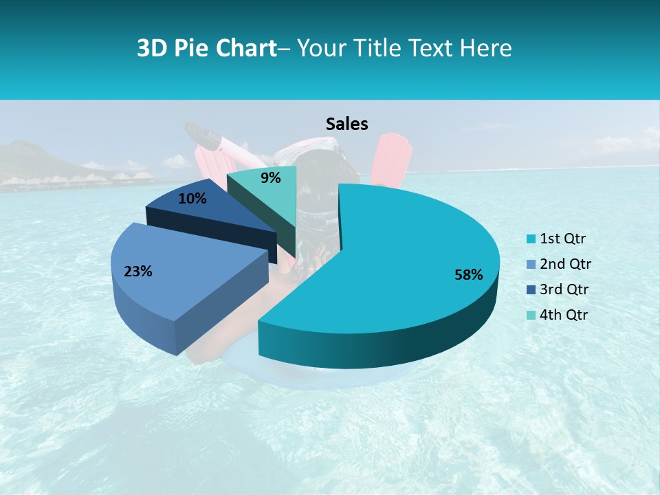A Woman Is Sitting On An Inflatable In The Ocean PowerPoint Template
