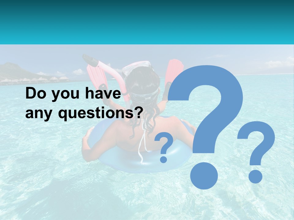 A Woman Is Sitting On An Inflatable In The Ocean PowerPoint Template