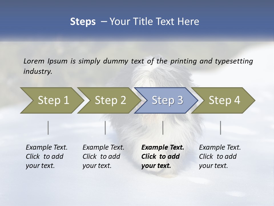 A Dog Is Standing In The Snow On A Sunny Day PowerPoint Template