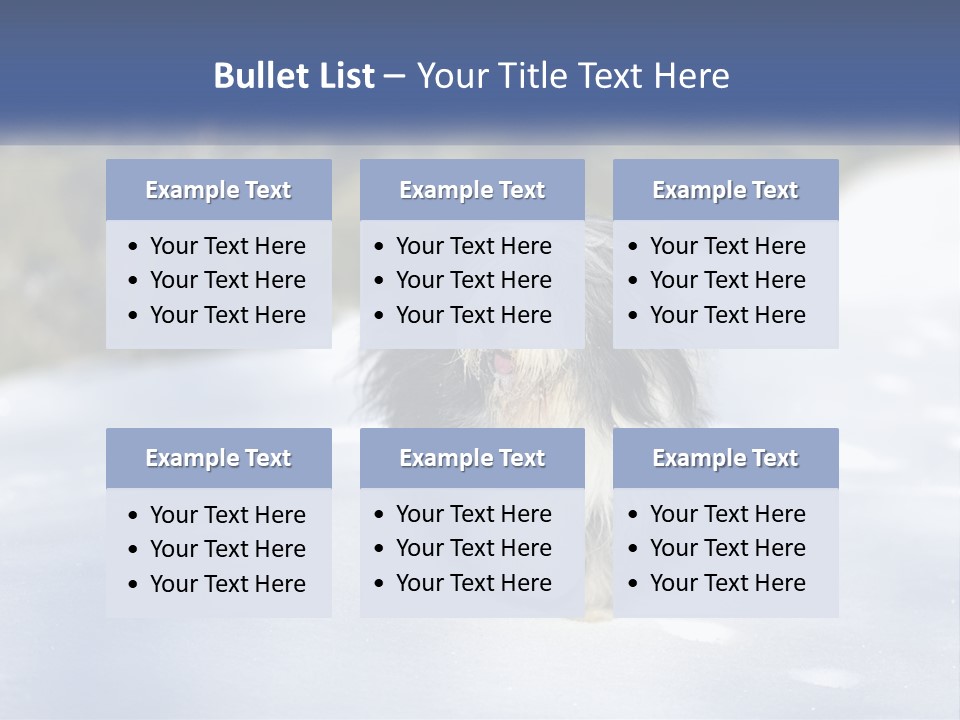 A Dog Is Standing In The Snow On A Sunny Day PowerPoint Template